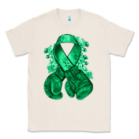 Natural Emerald green ribbon Liver Cancer boxing gloves Classic Tee - NancyCooperArtShop