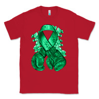 Red Emerald green ribbon Liver Cancer boxing gloves Classic Tee - NancyCooperArtShop