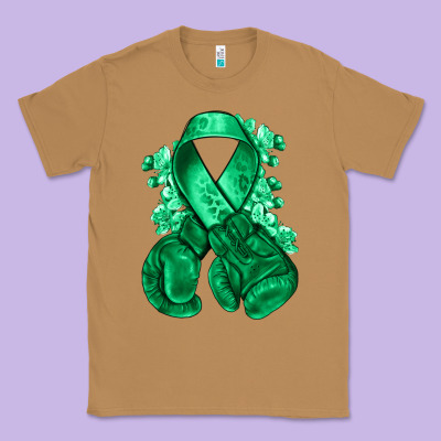 Emerald Green Ribbon Liver Cancer Boxing Gloves Classic Tee Designed By Nancycooperartshop