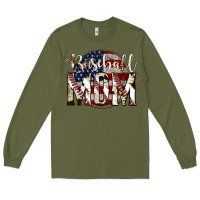 Army Green baseball mom Long Sleeve Tee - Jasminsmagicworld