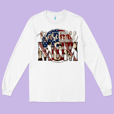 Baseball Mom Long Sleeve Tee Designed By Jasminsmagicworld