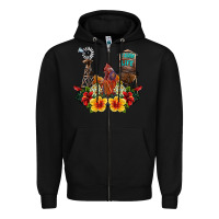 Black farm life rooster Zipper Hoodie - SublimationCraftShop