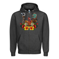 Charcoal Heather farm life rooster Zipper Hoodie - SublimationCraftShop