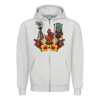 Dove Grey farm life rooster Zipper Hoodie - SublimationCraftShop