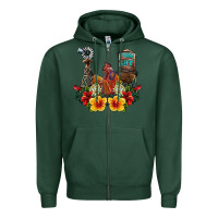 Sports Green farm life rooster Zipper Hoodie - SublimationCraftShop