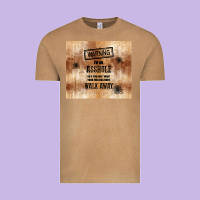 Warning I'm An Asshole With Rusty Background Vintage Tee Designed By Tumblerdesignbyshophia
