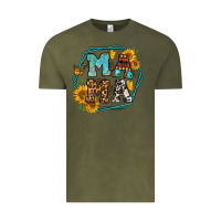 Vintage Olive sunflowers hexagon frame mama Vintage Tee - Jasminsmagicworld