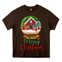 Chocolate Brown Merry Christmas Heavy Core Tee - LillyAllenDesigns