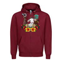Burgundy farm life sheep Zipper Hoodie - SublimationCraftShop