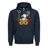 Navy farm life sheep Zipper Hoodie - SublimationCraftShop
