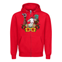 Red farm life sheep Zipper Hoodie - SublimationCraftShop