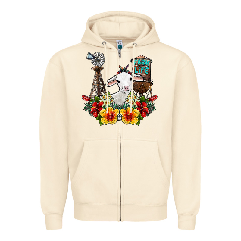 Farm Life Sheep Zipper Hoodie by SublimationCraftShop | Teevron