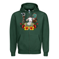 Sports Green farm life sheep Zipper Hoodie - SublimationCraftShop