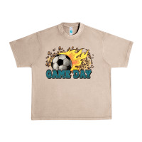 French Oak Game day Soccer leopard flames fireball Urban Heavy Tee - HowdyJamesFarm