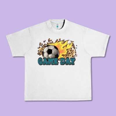 Game Day Soccer Leopard Flames Fireball Urban Heavy Tee Designed By Howdyjamesfarm