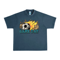 Midnight Navy Game day Soccer leopard flames fireball Urban Heavy Tee - HowdyJamesFarm