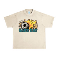 Sandshell Game day Soccer leopard flames fireball Urban Heavy Tee - HowdyJamesFarm