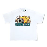 White Game day Soccer leopard flames fireball Urban Heavy Tee - HowdyJamesFarm