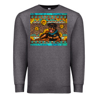 Charcoal Heather Rottweiler with western background Premium Sweatshirt - Artiststas