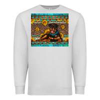Dove Grey Rottweiler with western background Premium Sweatshirt - Artiststas