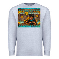 Heather Grey Rottweiler with western background Premium Sweatshirt - Artiststas
