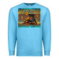 Ocean Blue Rottweiler with western background Premium Sweatshirt - Artiststas