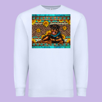 Rottweiler With Western Background Premium Sweatshirt Designed By Artiststas
