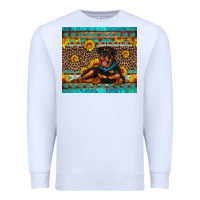 White Rottweiler with western background Premium Sweatshirt - Artiststas