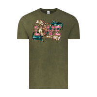 Vintage Olive Love Horse Vintage Tee - HowdyJamesFarm