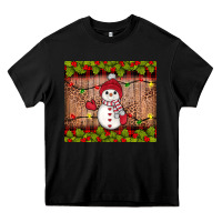 Black snowman Christmas Heavy Core Tee - JahusDesignShop