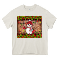 Cream snowman Christmas Heavy Core Tee - JahusDesignShop