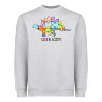 Heather Grey Titi Pretty Art Love And Accept Heavyweight Sweatshirt - CowhideDigitalArt