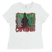 White Just A Girl Who Loves Christmas Ladies Tee - Bettercallsaul