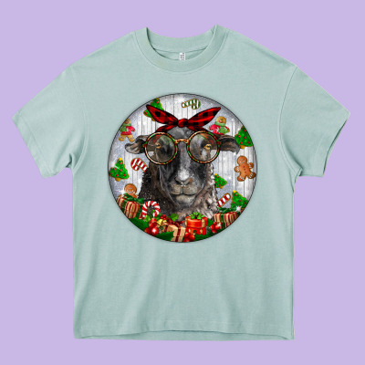 Christmas Dorper Sheep Heavy Core Tee Designed By Lillyallendesigns