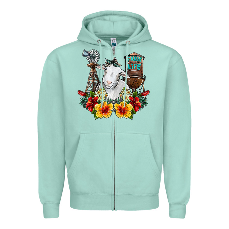 Farm Life Sheep Zipper Hoodie by SublimationCraftShop | Teevron