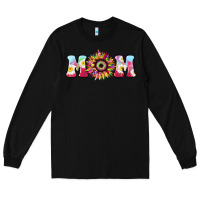 Black Tie dye sunflower Mom Mother's Day Long Sleeve Tee - HowdyJamesFarm