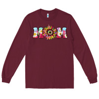 Burgundy Tie dye sunflower Mom Mother's Day Long Sleeve Tee - HowdyJamesFarm