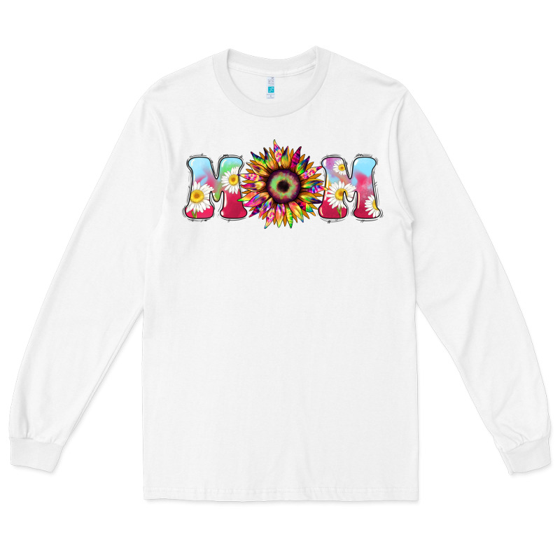 Tie Dye Sunflower Mom Mother's Day Long Sleeve Tee by HowdyJamesFarm | Teevron