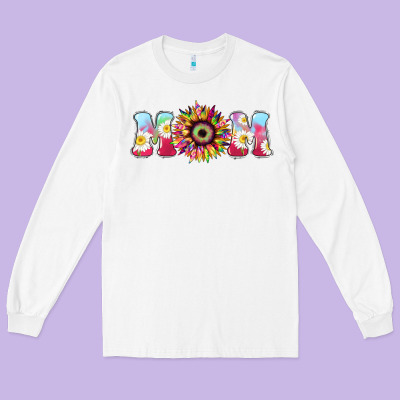Tie Dye Sunflower Mom Mother's Day Long Sleeve Tee Designed By Howdyjamesfarm