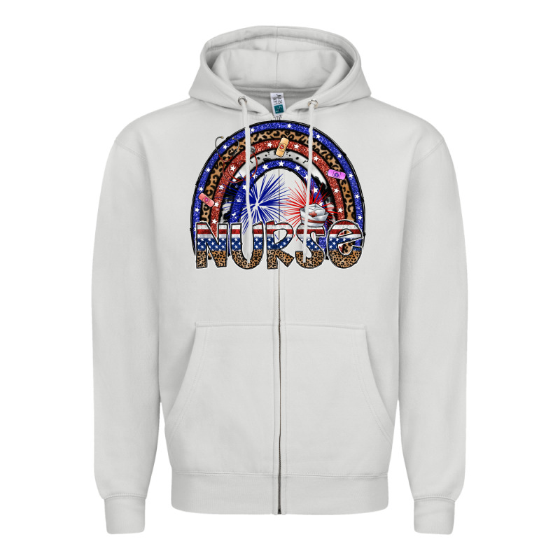 American Nurse Zipper Hoodie by SublimationCraftShop | Teevron