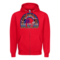 Red american nurse Zipper Hoodie - SublimationCraftShop