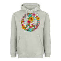 Moon Dust floral peace sign with gemstone Heavyweight Hoodie - Artiststas