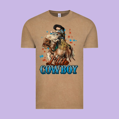 Little Cowboy Midilli Horse Kid Boy Vintage Tee Designed By Howdyjamesfarm