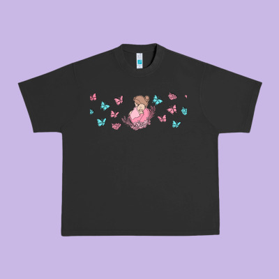 Butterflies And Mom Urban Heavy Tee Designed By Tumblerdesignbyshophia