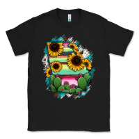 Black Georgia Map Sunflower Cactus Serape Classic Tee - RanaPortraitStore