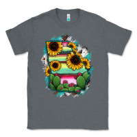 Charcoal Heather Georgia Map Sunflower Cactus Serape Classic Tee - RanaPortraitStore