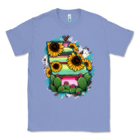Colony Blue Georgia Map Sunflower Cactus Serape Classic Tee - RanaPortraitStore