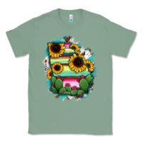 Sage Georgia Map Sunflower Cactus Serape Classic Tee - RanaPortraitStore