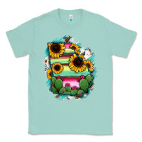 Seafoam Georgia Map Sunflower Cactus Serape Classic Tee - RanaPortraitStore