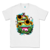 White Georgia Map Sunflower Cactus Serape Classic Tee - RanaPortraitStore